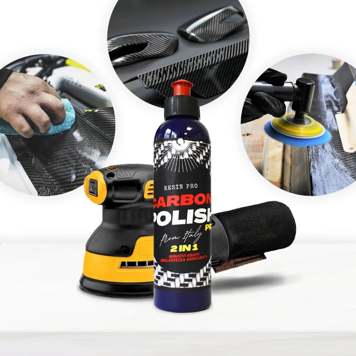 CarbonPolish 250 ml – Krem profesional për lustrimin e sipërfaqeve të errëta me resinë epokside dhe fibër karboni