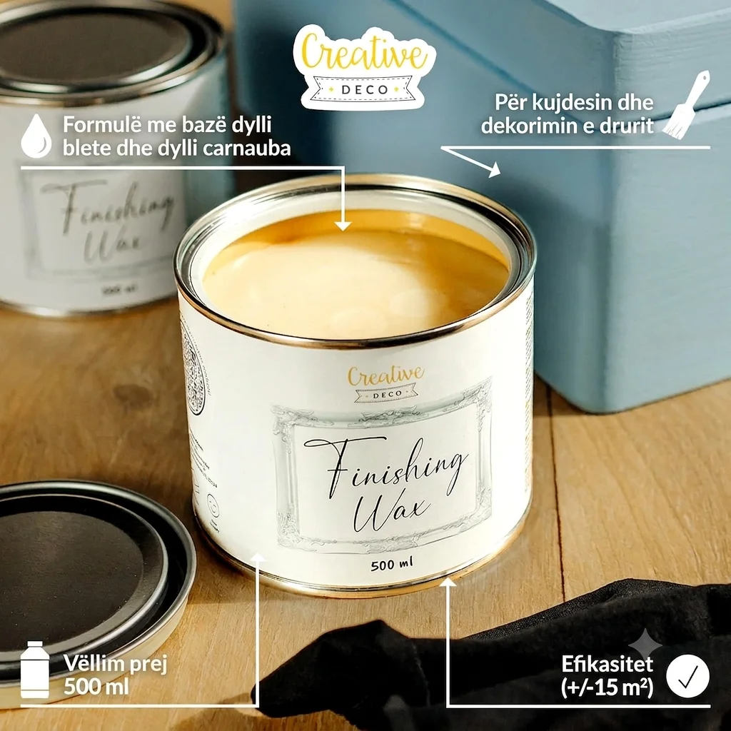 Creative Deco Finishing Wax 500 ml – Dyll Premium për Mbrojtjen e Drurit - foto 2