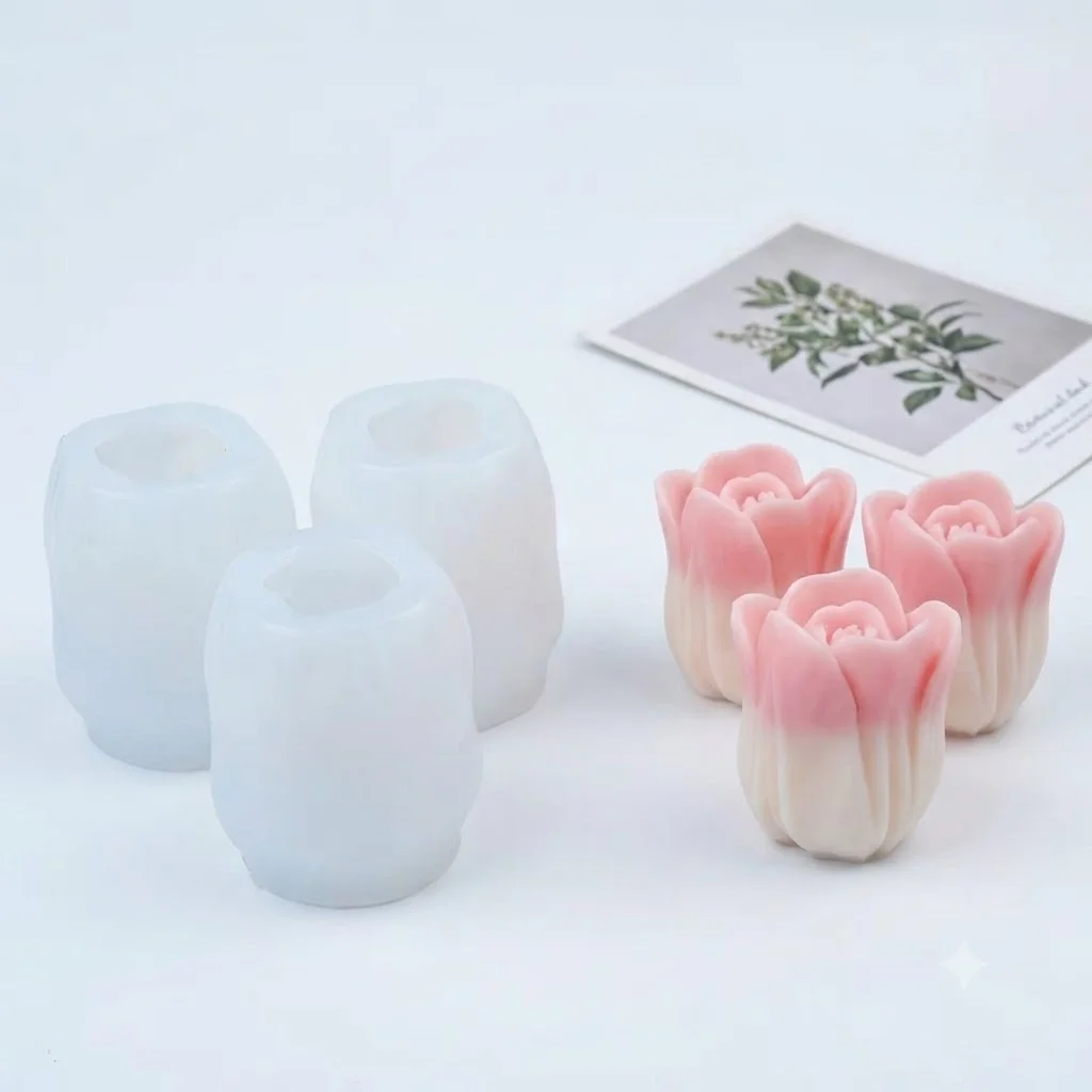 Formë Silikoni për Qirinj Tulipani 3D | DIY Dekor Shtëpie