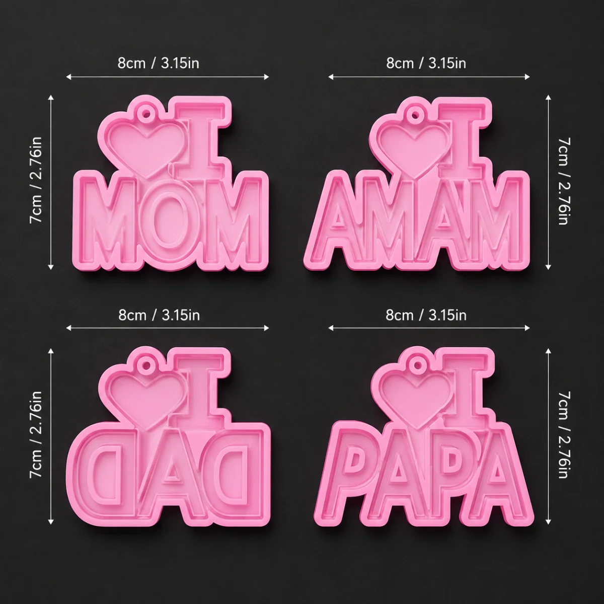Formë Silikoni "I Love Mama & Papa" - foto 2